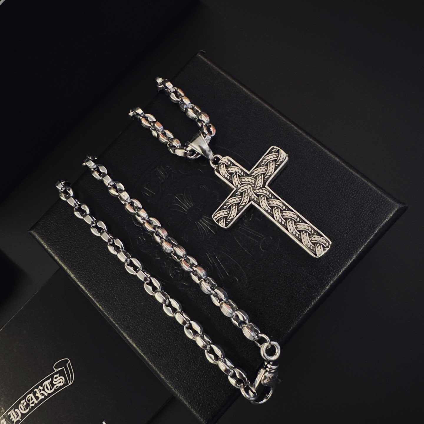 Chrome Hearts Silver Cross Pendant Necklace